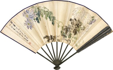 View full screen - View 1 of Lot 918. 沙馥 菊花; 橅劉松年童戲圖 | Sha Fu, Chrysanthemums; Children at Play.