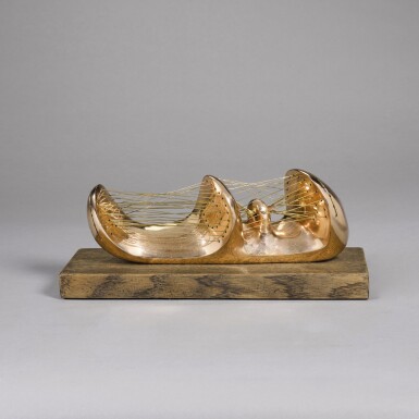 View full screen - View 1 of Lot 607. HENRY MOORE | RECLINING STRINGED FIGURE.