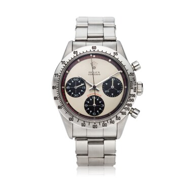 View full screen - View 1 of Lot 219. Reference 6239 'Paul Newman' Daytona A stainless steel chronograph wristwatch with registers and bracelet, Circa 1968.