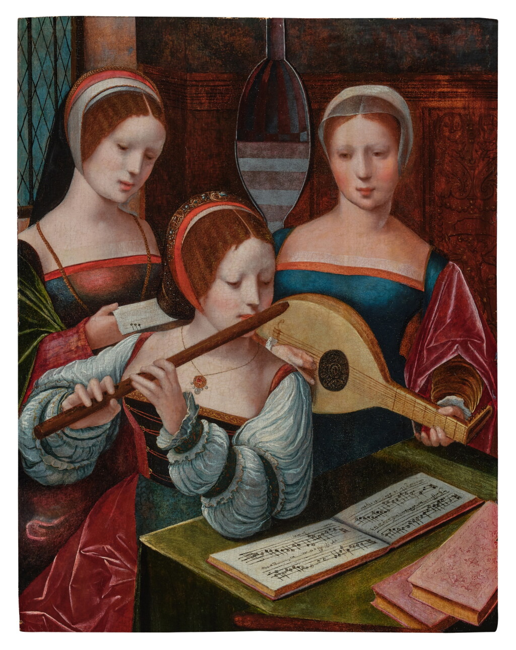 View full screen - View 1 of Lot 109. A Concert with a singer, flautist, and lutenist.