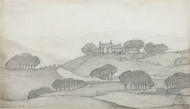 View full screen - View 1 of Lot 625. LAURENCE STEPHEN LOWRY, R.A. | HILL FARM IN THE PEAK DISTRICT.