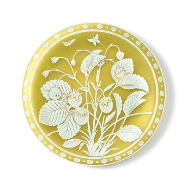 View full screen - View 1 of Lot 94. A Thomas Webb & Sons Cameo Circular Stand, Circa 1885.