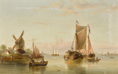 View full screen - View 1 of Lot 184. Estuary Scene with Coastal Vessels.
