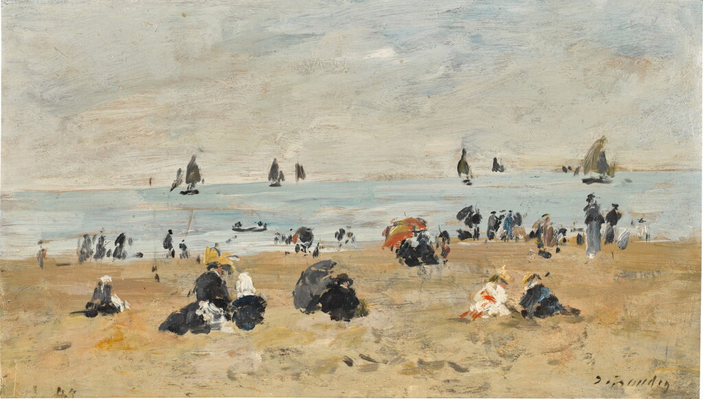View full screen - View 1 of Lot 416. Trouville, scène de plage.