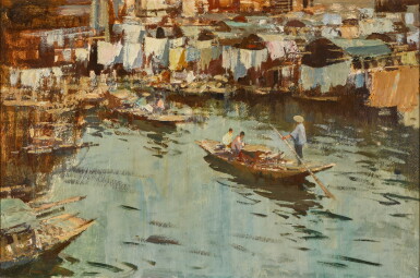 View full screen - View 1 of Lot 57. Sampans at Shaukiwan, Hong Kong.