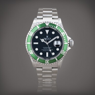 View full screen - View 1 of Lot 402. Submariner 'Kermit', reference 16610LV Montre bracelet en acier avec date | Stainless steel wristwatch with date and bracelet Vers 2010 | Circa 2010.