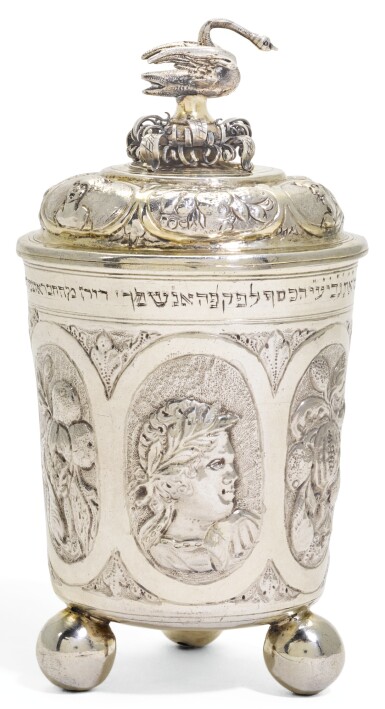 View full screen - View 1 of Lot 6. A GERMAN PARCEL-GILT SILVER BEAKER AND COVER, JACOB PFAFF, NUREMBERG, CIRCA 1680.