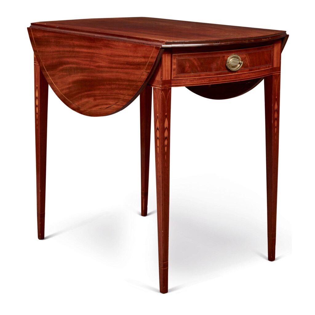 View full screen - View 1 of Lot 1735. FINE FEDERAL INLAID AND FIGURED MAHOGANY PEMBROKE TABLE, NEW YORK, CIRCA 1805.