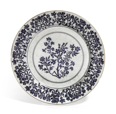View full screen - View 1 of Lot 85. A Doccia blue and white dish, Circa 1745, Ginori.