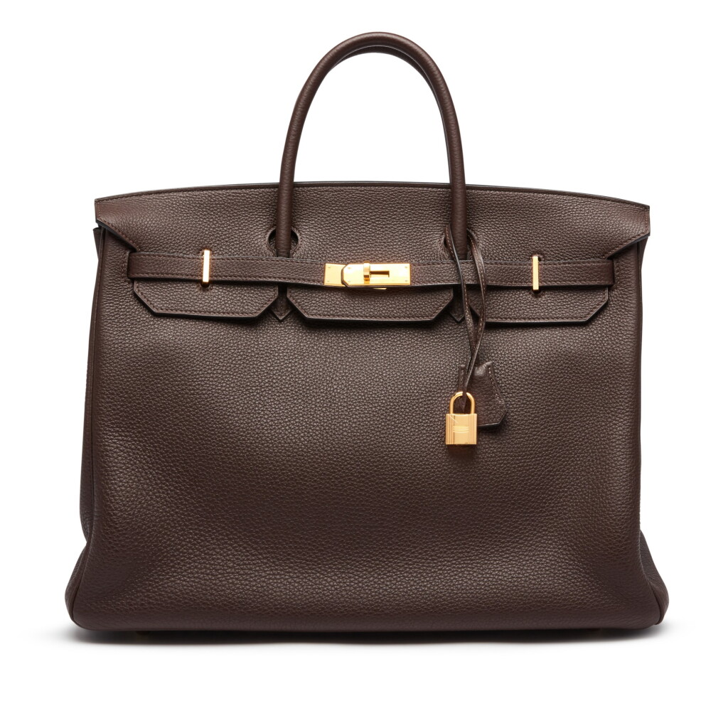 View full screen - View 1 of Lot 381. Havane Birkin 40cm in Togo Leather with Gold Hardware, 2002.