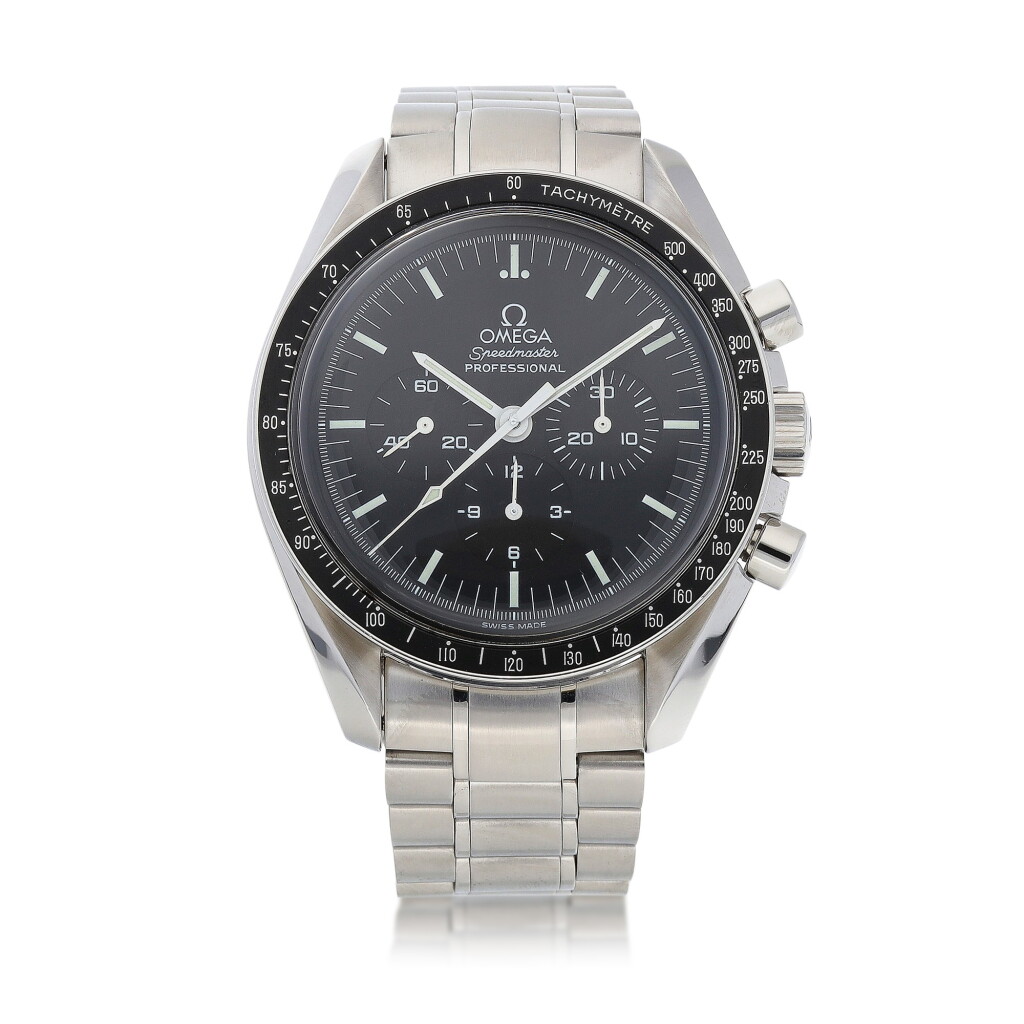 View full screen - View 1 of Lot 8086. Omega | Speedmaster Galaxy Express 999, Reference 3571.50.00, A limited edition stainless steel chronograph wristwatch with bracelet, Circa 1999 | 歐米茄 | 超霸系列 銀河鐵道999 型號3571.50.00 限量版精鋼計時鏈帶腕錶,約1999年製.