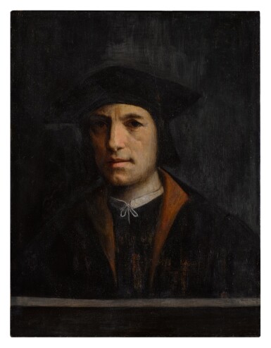 View full screen - View 1 of Lot 7. Portait of a man in a black beretta.