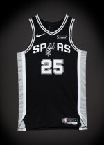David Jones García ‘Rookie Debut’ San Antonio Spurs 2025-2026 NBA Tip-Off Game Worn Icon Edition Jersey