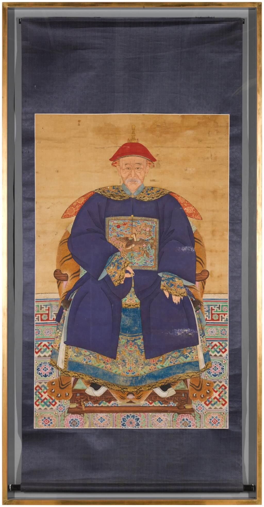 View full screen - View 1 of Lot 103. A pair of ancestor portrait scrolls, Qing dynasty.
