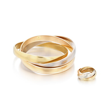View full screen - View 1 of Lot 221. Bague et bracelet or, "Trinity" | Gold ring and bangle-bracelet, 'Trinity'.