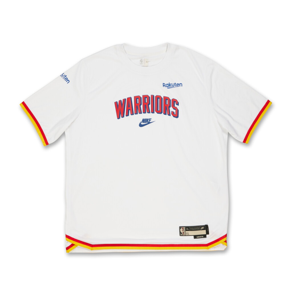 View full screen - View 1 of Lot 195. Trayce-Jackson Davis Golden State Warriors 2024-25 Game Worn Classic Edition Warmup Set .