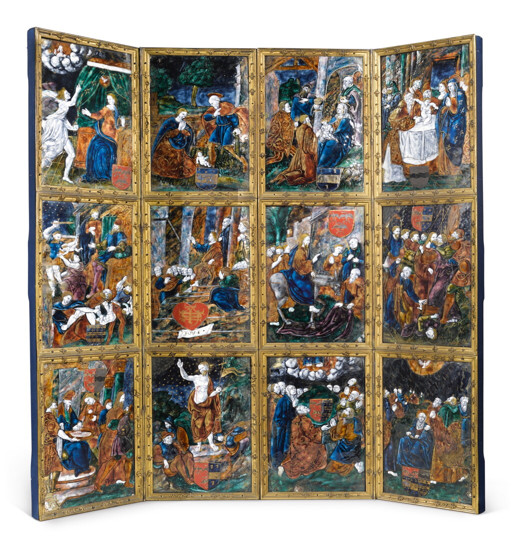 View full screen - View 1 of Lot 766. Triptych depicting Scenes from the Life and Passion of Christ.