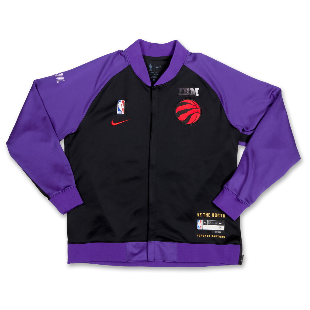 View full screen - View 1 of Lot 239. Ja'Kobe Walter ‘Rookie Season’ Toronto Raptors 2024-2025 Game Worn City Edition Warmup Jacket .