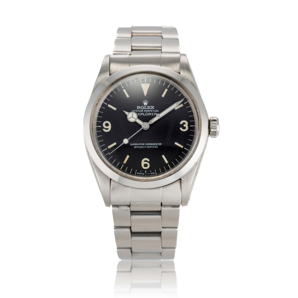 View full screen - View 1 of Lot 83. Reference 1016 Explorer | A stainless steel automatic wristwatch with bracelet, Circa 1973 | 勞力士 1016 型號 Explorer | 精鋼自動上鏈鍊帶腕錶,約1973年製.