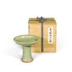 A rare 'Longquan' celadon-glazed tazza, Yuan dynasty