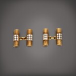 A pair of yellow gold and diamond-set cufflinks | Circa 1998
