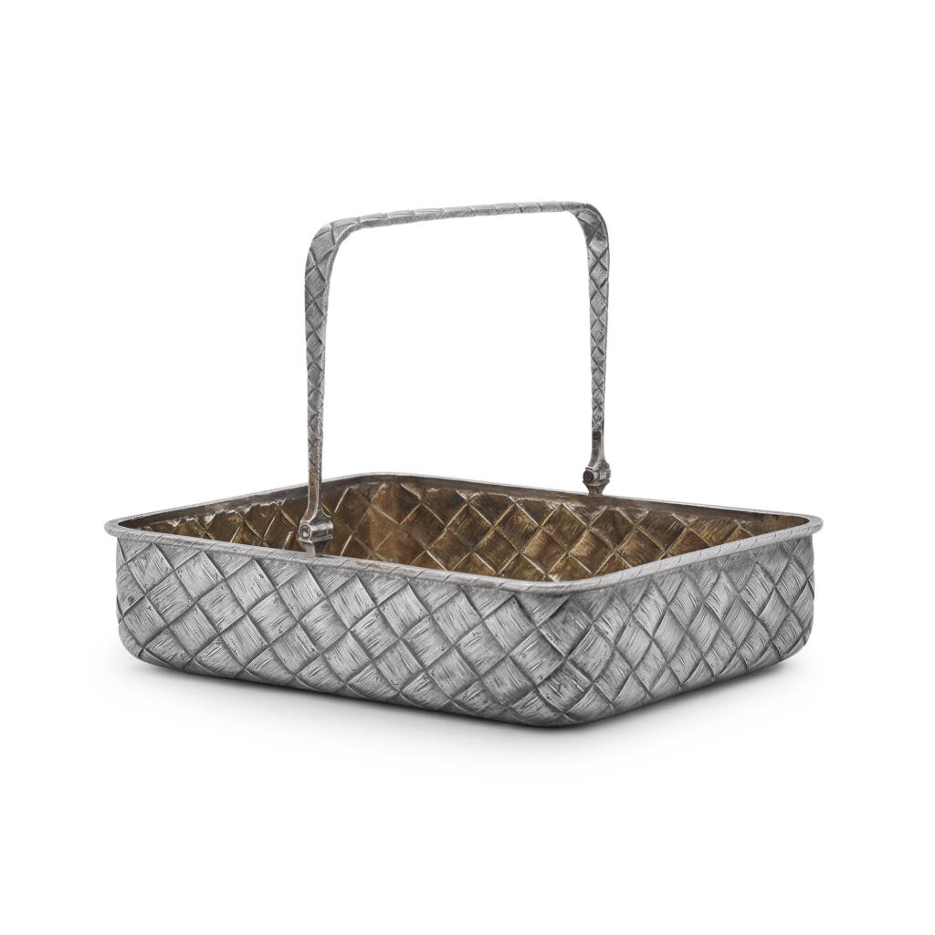 View full screen - View 1 of Lot 145. A 19th century Russian silver basket, maker's mark CГ, St Petersburg 1878.