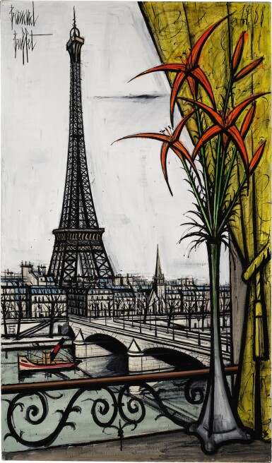 View full screen - View 1 of Lot 392. La Tour Eiffel et les liliums.