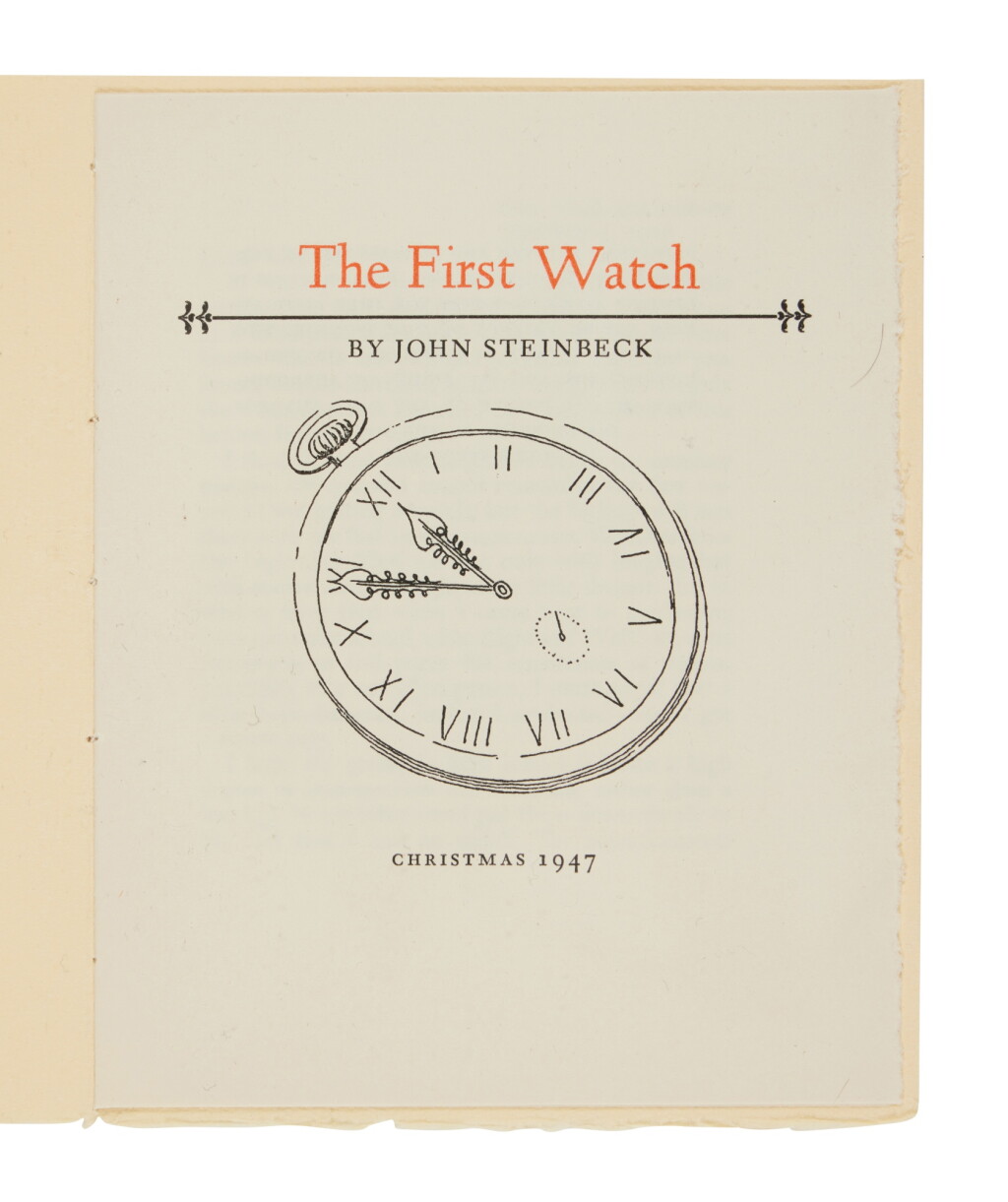 View full screen - View 1 of Lot 35. Steinbeck, John | The First Watch—an exploration of unfulfilled expectations.