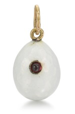 A Fabergé jewelled enamel egg pendant, workmaster Erik Kollin, St Petersburg, circa 1890