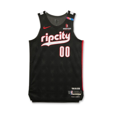 View full screen - View 1 of Lot 169. Scoot Henderson Portland Trail Blazers 2024-2025 Game Worn City Edition Jersey.