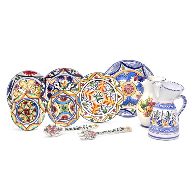 View full screen - View 1 of Lot 1606. A Spanish faience composite service, 20th century.