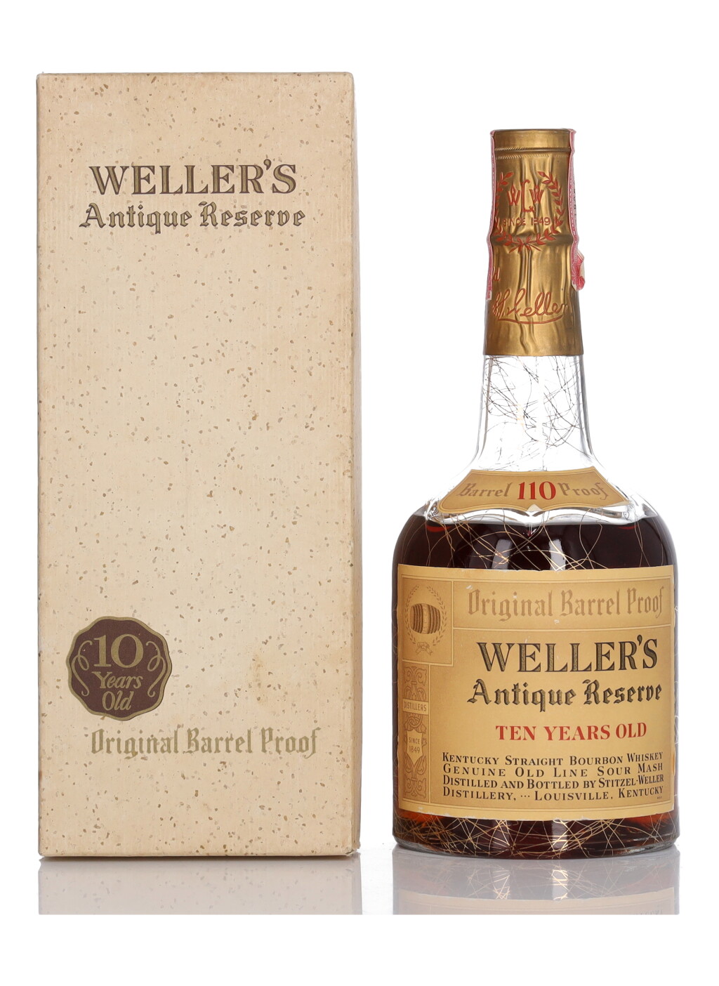 View full screen - View 1 of Lot 299. Weller's Antique Reserve 10 Year Old 110 Proof NV (1 Bottle 4/5 Quart).