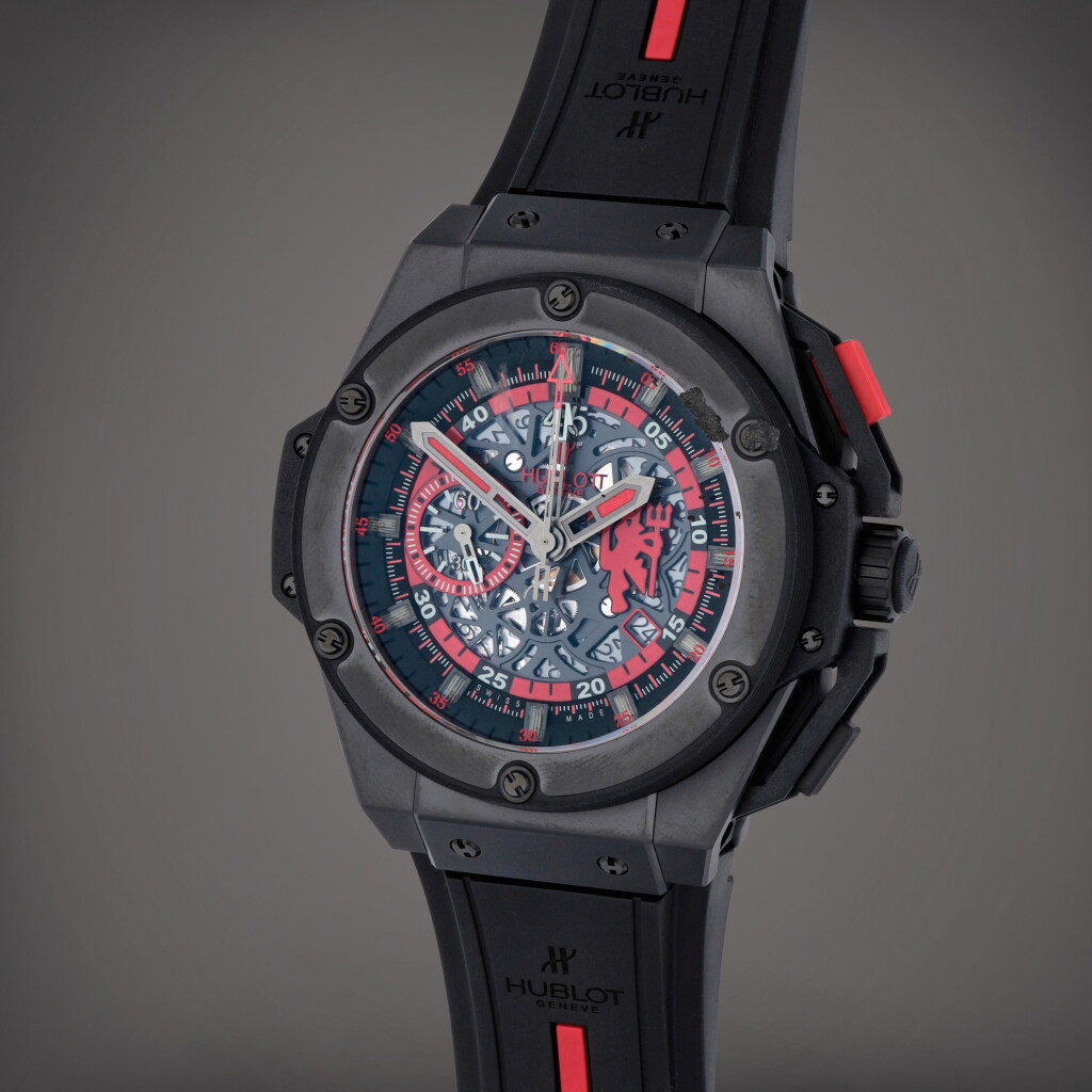 View full screen - View 1 of Lot 467. King Power 'Manchester United Red Devil', Reference 716.CI.1129RX.MAN11 | A limited edition ceramic and titanium 45 minute chronograph wristwatch with date | Circa 2012.