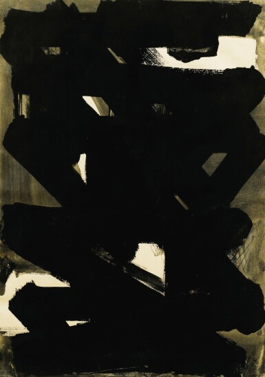 View full screen - View 1 of Lot 9. PIERRE SOULAGES | GOUACHE 75 X 52,5 CM, 1958.