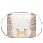 White Matte Niloticus Crocodile Himalaya HSS Constance 24 Gold Hardware, 2019