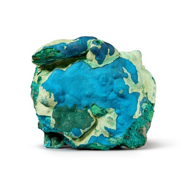 View full screen - View 1 of Lot 245. Cornetite with Malachite and Chrysocolla.