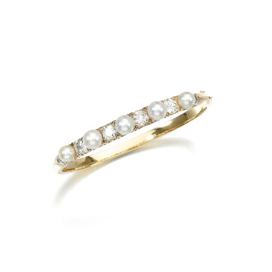 View full screen - View 1 of Lot 247. NATURAL PEARL AND DIAMOND BANGLE, LATE 19TH CENTURY.