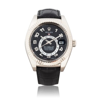 View full screen - View 1 of Lot 1007. Sky-Dweller, Ref. 326139 Montre bracelet en or gris avec deux fuseau horaires, date, mois et bracelet | White gold dual time zone wristwatch with date, month and bracelet Circa 2017 | Vers 2017.