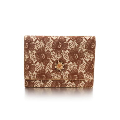 View full screen - View 1 of Lot 1118. Gold, linen and leather evening bag.