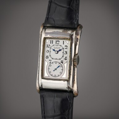 View full screen - View 1 of Lot 504. Reference 971 Prince | A sterling silver rectangular wristwatch, Circa 1926.