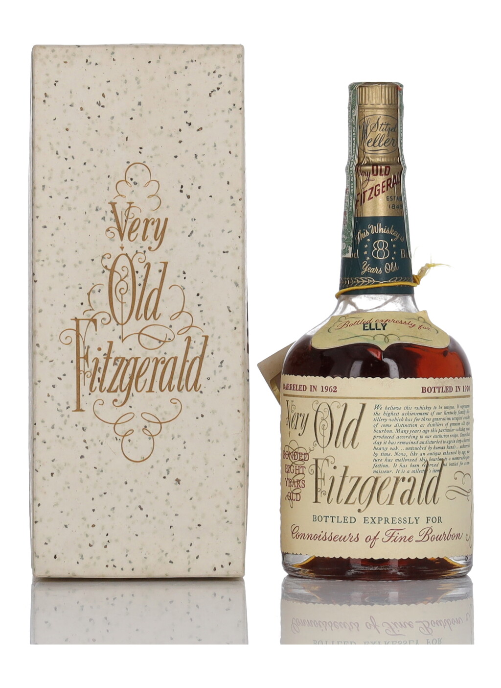 View full screen - View 1 of Lot 218. Very Old Fitzgerald 8 Year Old Bottled In Bond 100 Proof 1962 (1 Bottle Half-Pint).