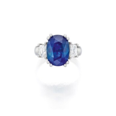 View full screen - View 1 of Lot 45. Sapphire and Diamond Ring.