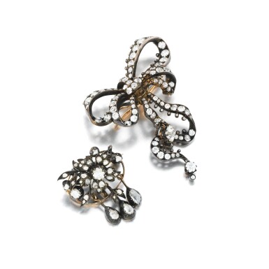 View full screen - View 1 of Lot 1074. Two diamond brooches, Austro Hungarian, circa 1870.