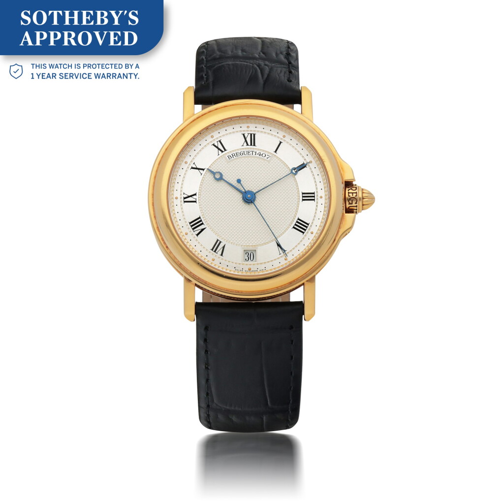 View full screen - View 1 of Lot 656. HORLOGER DE LA MARINE YELLOW GOLD WRISTWATCH WITH DATE CIRCA 2005.