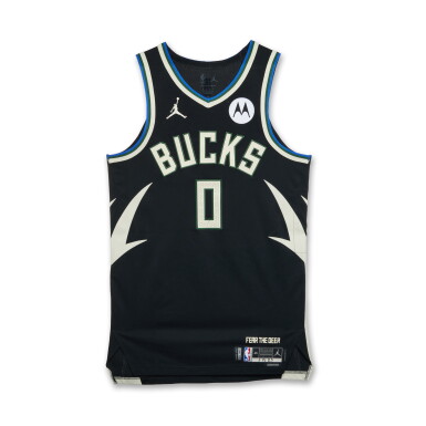 View full screen - View 1 of Lot 93. Damian Lillard Milwaukee Bucks 2024-2025 Game Worn Statement Edition Jersey.