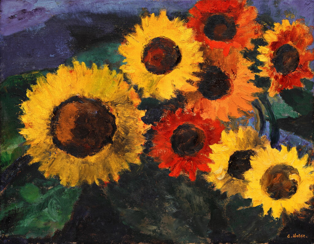 View full screen - View 1 of Lot 162. Leuchtende Sonnenblumen (Shining Sunflowers) | 《燦爛的向日葵》.
