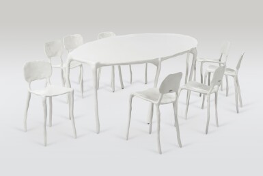 View full screen - View 1 of Lot 110. Unique "Clay" Dining Set.