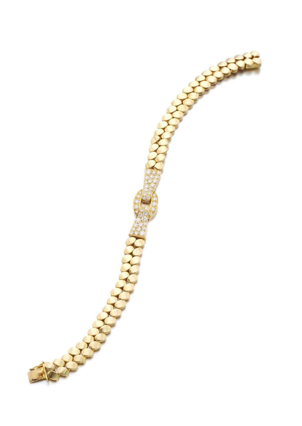 View full screen - View 1 of Lot 45. GOLD AND DIAMOND BRACELET | VAN CLEEF & ARPELS .