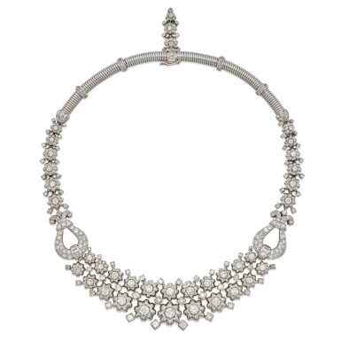 View full screen - View 1 of Lot 39. Platinum and Diamond Necklace, France.