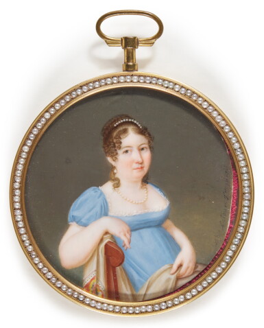 View full screen - View 1 of Lot 207. Alexandre Delatour | Portrait of a lady, circa 1810.